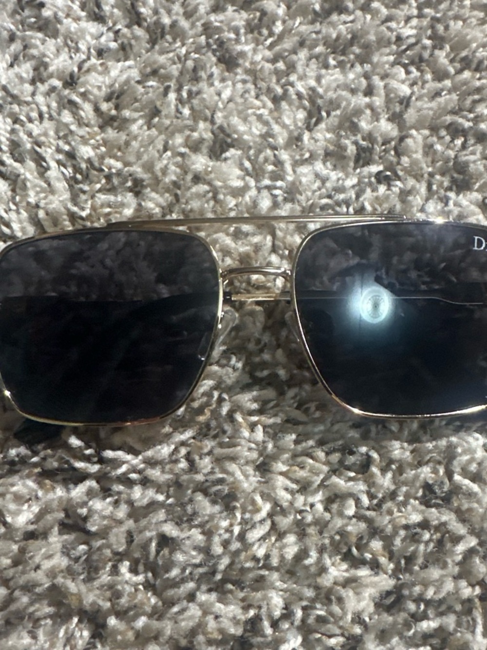 Dior Gold Frame Black Lens Men's Sunglasses